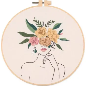 kreativní sada Manumi sada na vyšívání dívka s věncem květin