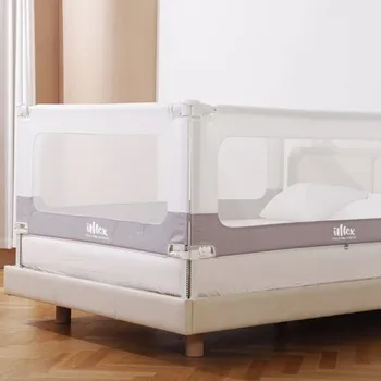 Hračka pro nejmenší iMex zábrana na postel SMART 140 cm bílo-šedá
