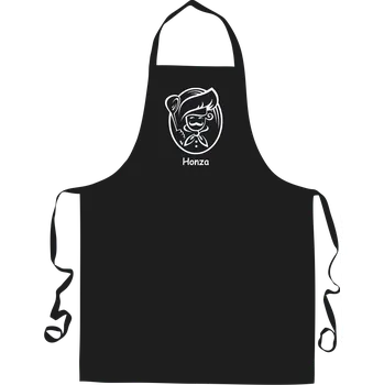 Kuchyňská zástěra ON-DESIGN Laclová zástěra s vlastním POTISKEM Barva: černá