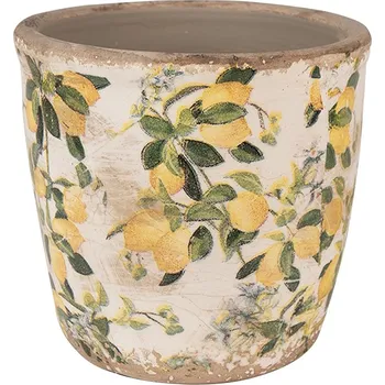 Zahrada Keramický obal na květináč s citróny Sicily S – 13x12 cm