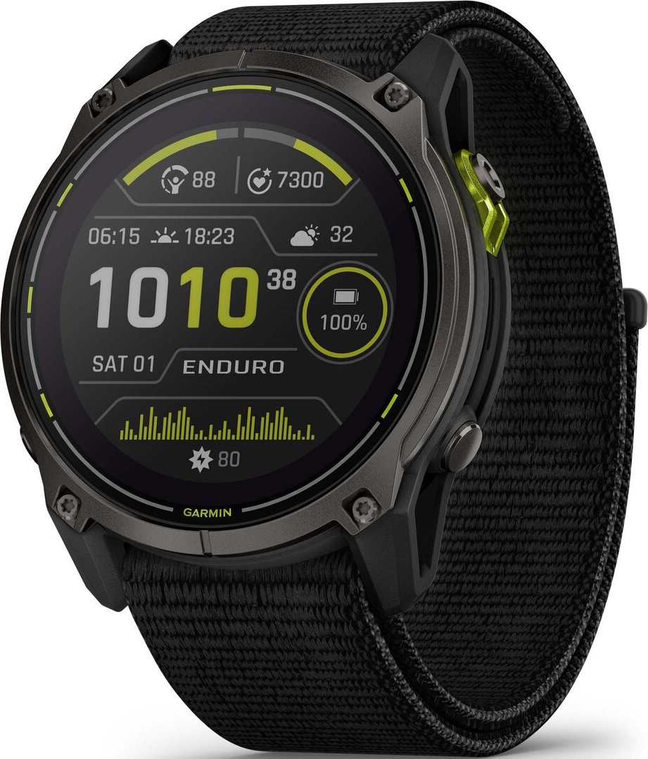 Garmin Enduro 3 Titanium DLC, Black UltraFit Nylon Band
