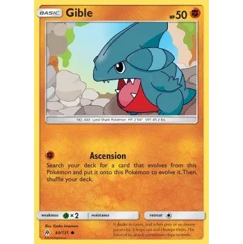 Sběratelská karetní hra Pokémon FLI 060/131 Gible - Forbidden Light Stav: Excellent, Verze: REVERSE HOLO