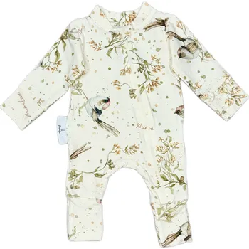 Kojenecký overall Mimilove Kojenecký bavlněný overal 3-9 měsíců Golden Birds