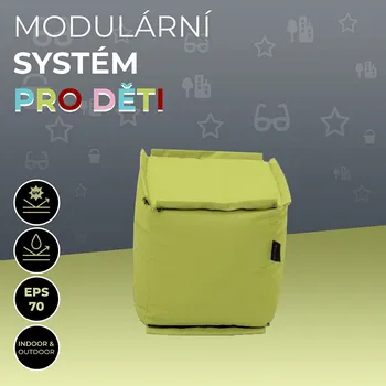 Zahradní stůl DEOKORK Zahradní dětský textilní stolek/taburet MODULTEX KIDS (světle zelená)