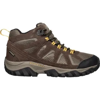 Pánská treková obuv Pánské outdoorové boty Merrell OAKCREEK MID WP 7.5 Hnědá, Žlutá