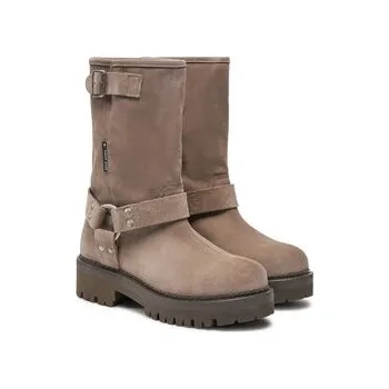 Dámská obuv Polokozačky Tommy Jeans Tjw Urban Biker Boot Suede EN0EN02729 Šedá 39