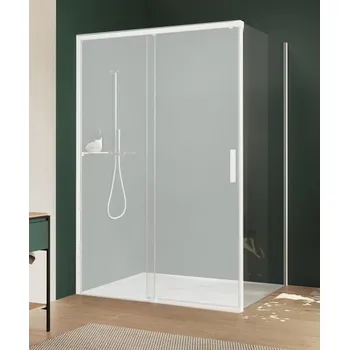 Hüppe Vita Pure Boční stěna s lištou 100 cm, bílá/čiré sklo VA0204182322