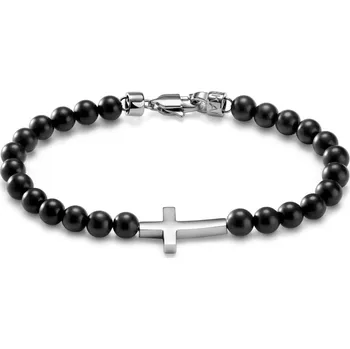 Náramek Arkai Onyxový náramek s křížkem