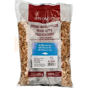 Štěpka na uzení Štěpky na uzení/grilování ryb, 50% dub + 50% olše, 450 g, kl. 8 | BROWIN, 780839