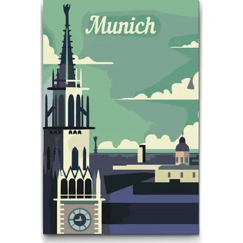 Malování podle čísel - Mnichov, Německo Velikost: 40x60cm, Rámování: Pouze srolované plátno