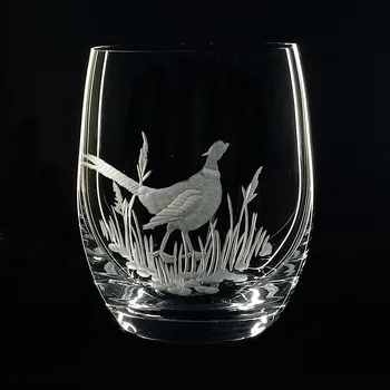 Sklenice sklenice na whisky 300ml 1ks s bažantem - ručně ryté (broušené) dárková krabička