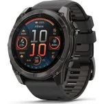 Garmin Fenix® 8 – 51 mm, AMOLED Sapphire, Carbon grey DLC s Black/Grey silikonovým řemínkem 010-02905-21 + 5 let záruka a dárek ZDARMA