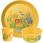Koziol dětská jídelní sada (talíř, miska, hrnek) Connect Africa organic organic, žlutá
