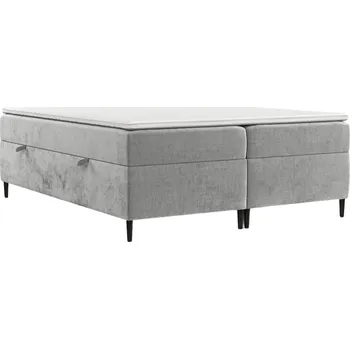 Postel Maison de Rêve Světle šedá čalouněná postel boxspring ARAYA 180 x 200 cm