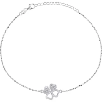 Módní doplněk Brilio Silver Stříbrný náramek Čtyřlístek se zirkony BRC69W + 2 měsíce na vrácení zboží