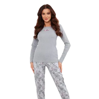 Dámské pyžamo Dámské dlouhé pyžamo Italian Fashion Ibena šedé XL Šedá