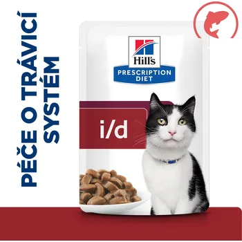 Pro kočku Hill’s Prescription Diet i/d Péče o zažívání kapsička pro kočky losos 12 x 85 g