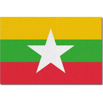 Vlajka Pelisport Myanmarská vlajka tištěná 6 x 4 cm