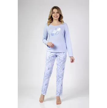 672 DÁMSKÁ PYŽAMA VELKÁ Modrá 2XL