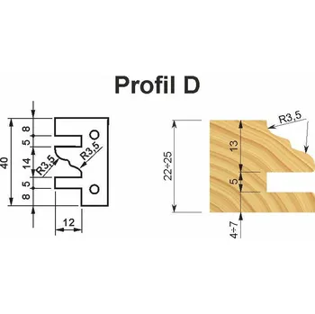 Frézka VBD profil D pro frézu na nábytková dvířka YH102AAM
