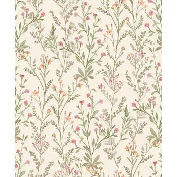 Tapeta Vliesová tapeta na zeď, hnědo-zelená, květiny, PH3207, Perfect Harmony, Grandeco