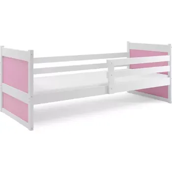 Postel BMS GROUP Dětská postel Rico 1 90x200, bez úložného prostoru bez matrace - 1 osoba - Bílá, Růžová