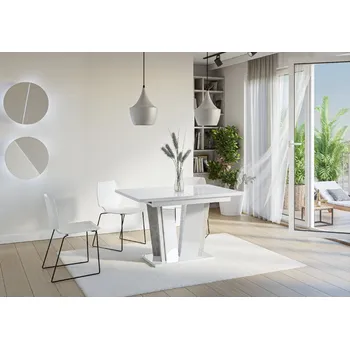 Prospero Rozkládací jídelní stůl DOHA 2 Barva: bílý lesk/kámen