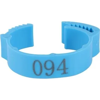 Barevné nastavitelné kroužky na nohy kuřat | Rozlišovací kroužky pro drůbež 100 kusů - Modrá