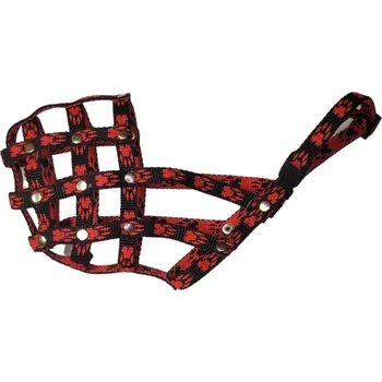 Náhubek pro psa Palkar nylonový náhubek pro psy vel. 2 22 cm x 7,5 cm černo-červená