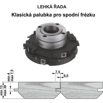 Frézka Sada fréz na pero a drážku s VBD 560 SF 160x30 / 4z - Klasická palubka - LEHKÁ ŘADA