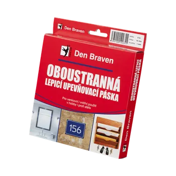 Den Braven Oboustranně lepicí upevňovací páska v krabičce 19 mm × 1 mm, délka 10 m 10 m bílá