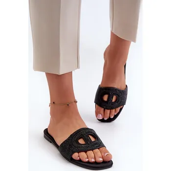 Dámské pantofle Dámské sandály na ploché podrážce Dimrose Barva: Černá, Velikost: 39