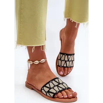 Dámské pantofle Dámské sandály na ploché podrážce Traivea Barva: Černá, Velikost: 36