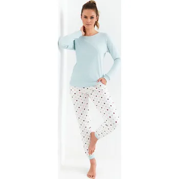 Pánské pyžamo Pyžamo Cana 433 Interlock long/r 2XL máta XXL