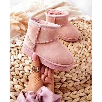 Dívčí sněhule Dětské Teplé Sněhule Semišové Gooby Barva: Růžová, Velikost: 35