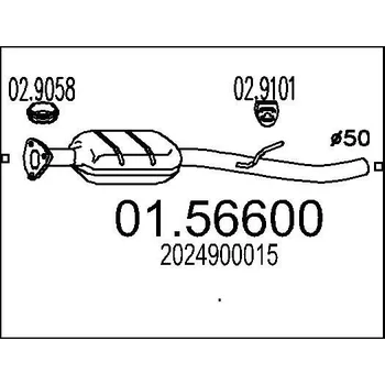 Tlumič výfuku Střední tlumič výfuku MTS 01.56600