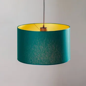 Luminex Závěsné světlo Soho válcové 1žárovka Ø 40cm zelená/zlatá zelená, černá, zlatá 1 x 60 W - Doprava zdarma