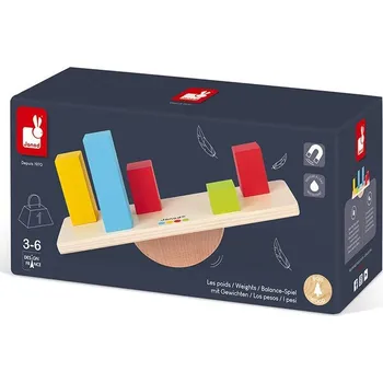 Dřevěná hračka JANOD Balanční hra Váhy s předlohami