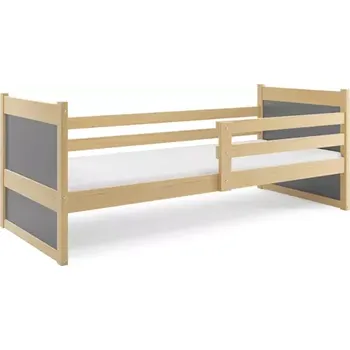 Postel BMS GROUP Dětská postel Rico 1 80x190, bez úložného prostoru bez matrace - 1 osoba - Borovice, Grafit