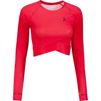 Dámské tričko Dámský funkční crop top s dlouhým rukávem premium ALTISPORT VOJ/ALW000TR04 ČERVENÁ XL
