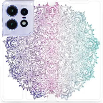 Pouzdro na mobilní telefon Flipové pouzdro Mobiwear - Motorola Edge 50 Pro - M008S Mandala (Knížkové flip pouzdro, obal, kryt na mobil Motorola Edge 50 Pro - M008S Mandala, materiál Umělá kůže + TPU - ochrana 360°, stojánek, silikonová vanička, magnetické zavírání)
