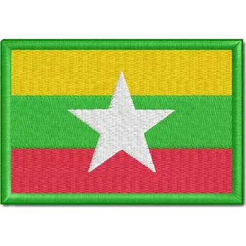 Nášivka Pelisport Myanmarská vlajka 6 x 4 cm