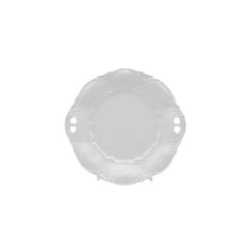 Talíř Moritz Zdekauer, Talíř koláčový Secese, 28x30cm bílá