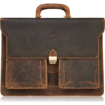 Pánská aktovka Paolo Peruzzi Pánská kožená aktovka přes rameno do práce Peruzzi; vintage