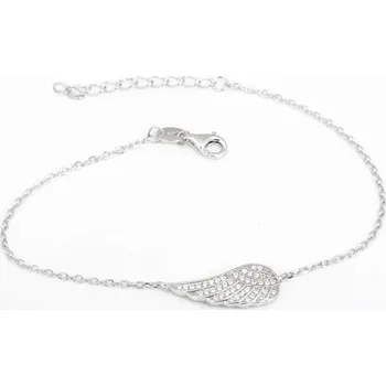 Náramek Dámský stříbrný náramek andělské křídlo 17-20 cm 72869F