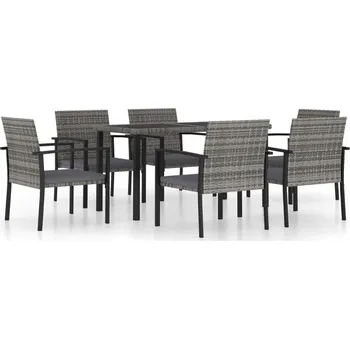 Sada zahradního nábytku z umělého ratanu VidaXL šedá 7 ks