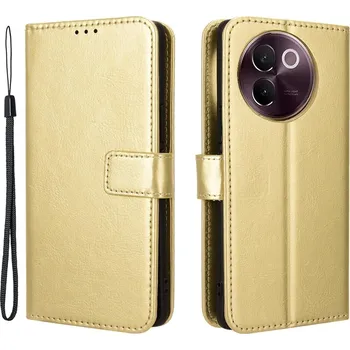 Pouzdro na mobilní telefon Crazy knížkové pouzdro na Vivo V40 Lite 5G - zlaté