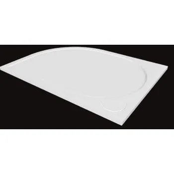 Sprchová vanička Vanička LAKA sprchová 100x80x3 cm čtvrtkruhová asymetrická levá litý mramor bílá VANKCCTVRT1080L