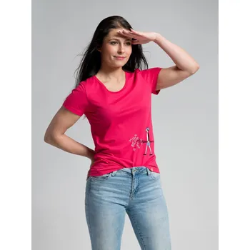 CityZen - BREDA Dámské tričko malinové s potiskem Elišky Podzimkové 36