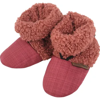 Capáčky vínové teddy softshellové bačkorky